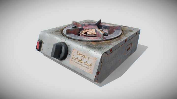 Portable gas stove (Game ready) 3D Model