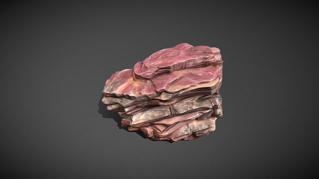 Layered Red Sandstone Boulder_Mi1
