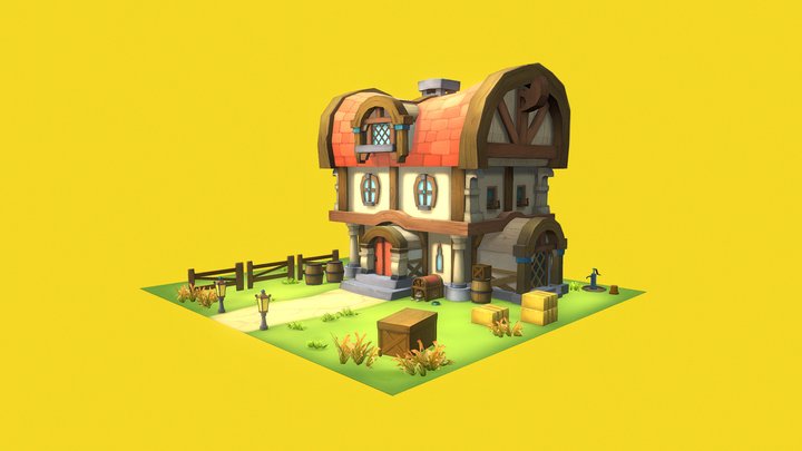 [Lowpoly]FarmHouse 3D Model