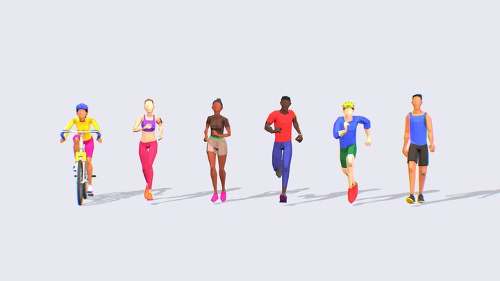 Exercising People Pack - Animated & Rigged 3D Model