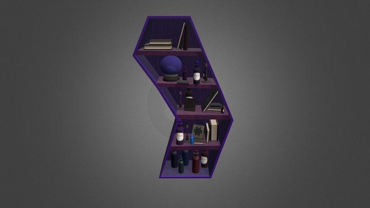 Book Shelf Scene 3D Model