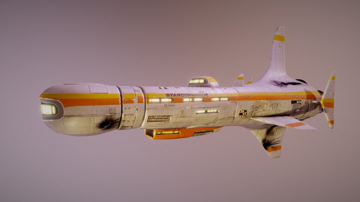 Headlander Starcoughagus Ship 3D Model