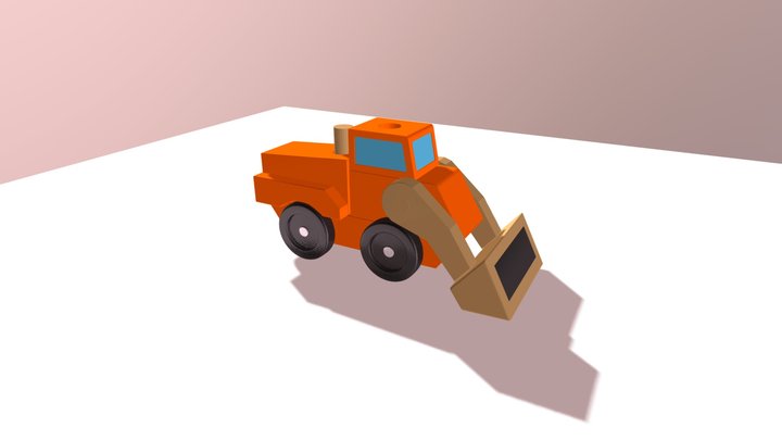 toy digger orange 3D Model