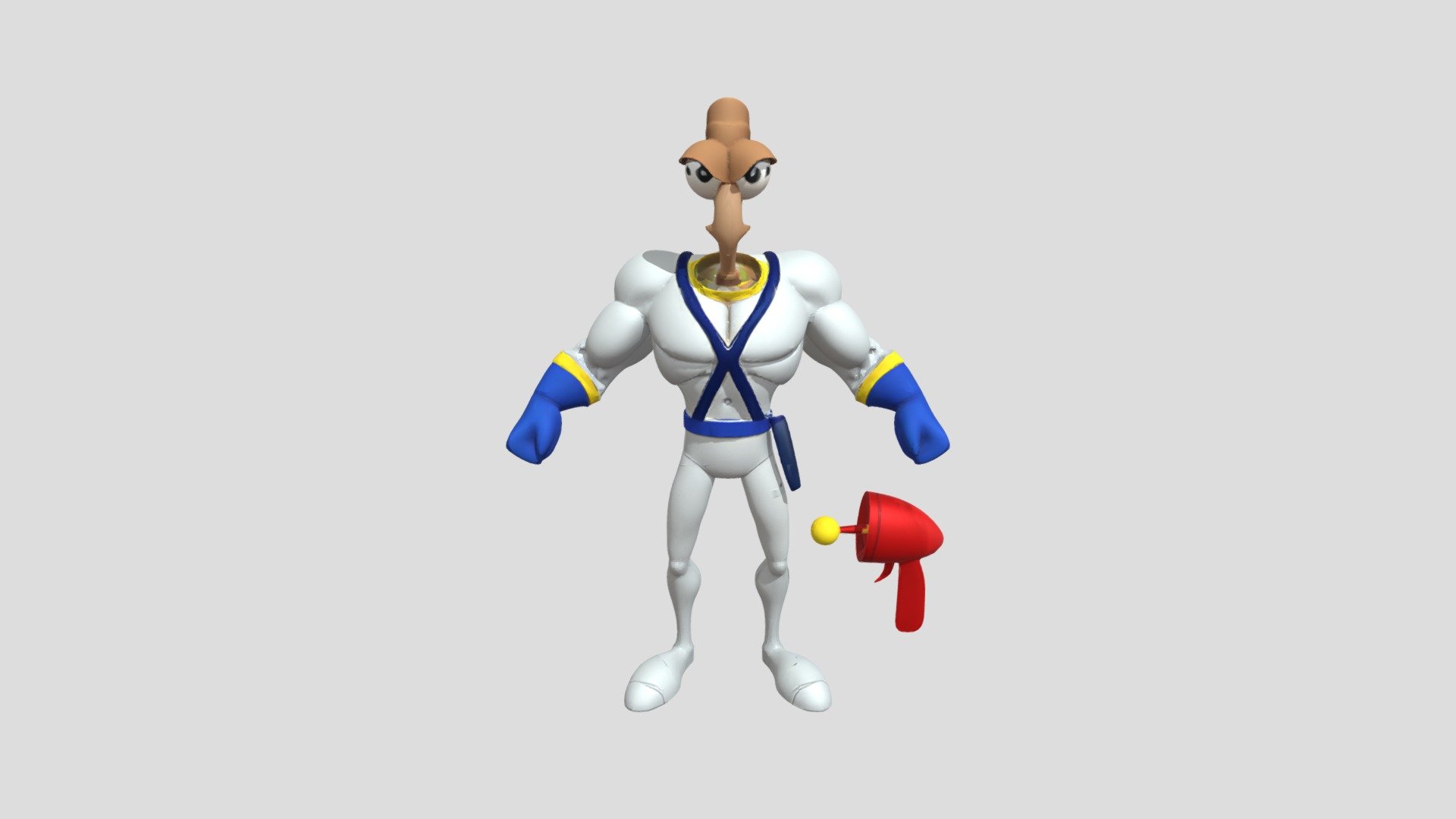stylized cartoon earthworm hero - 3D model by lucassantosdasilvabrusque ...