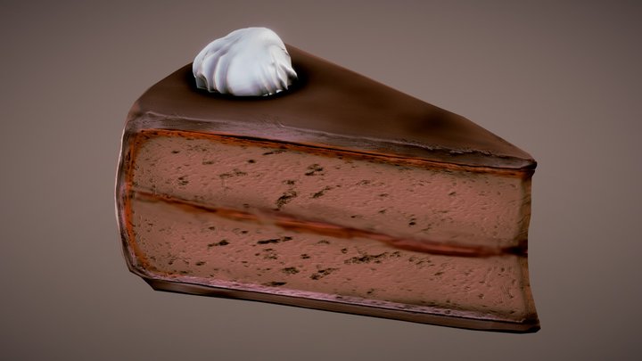 Chocolate Mousse Cake 3D Model