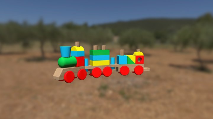 Block Train 3D Model