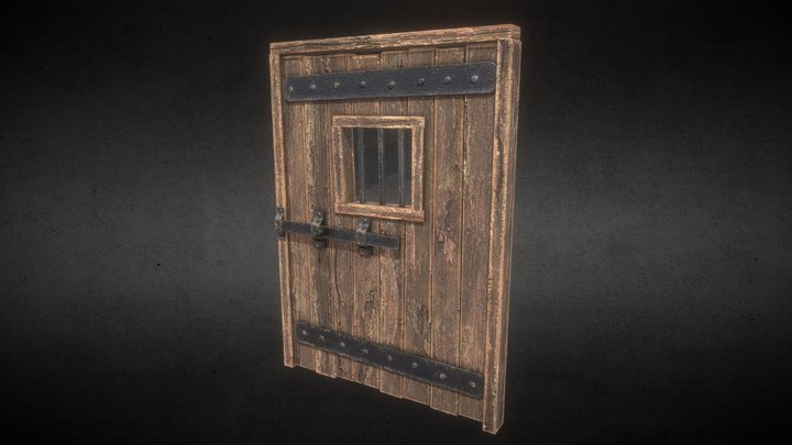 Old Wooden Door 01 3D Model