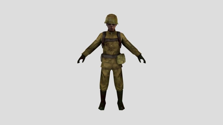 WW2 Soviet Soldier 3D Model