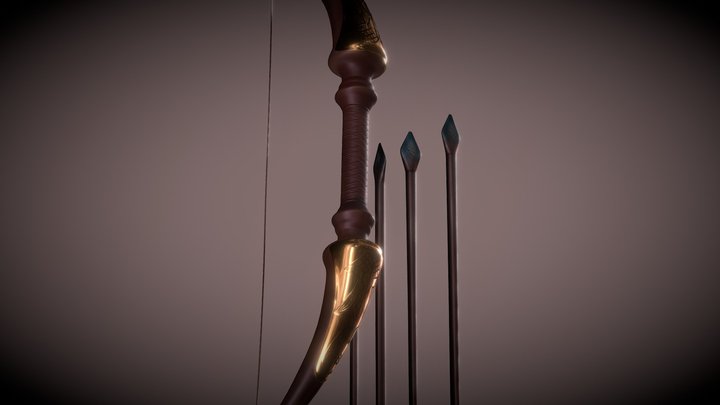 Medieval Bow and Arrow 3D Model