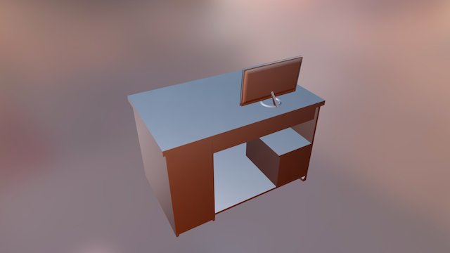 Table with Interior Room 3D Model