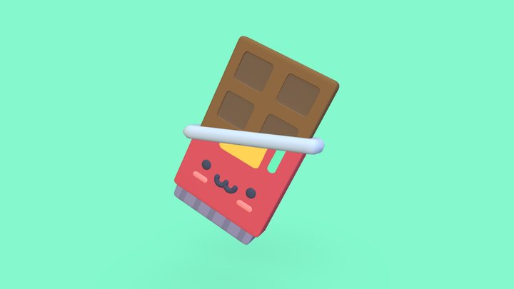 Cute Chocolate Bar 3D Model