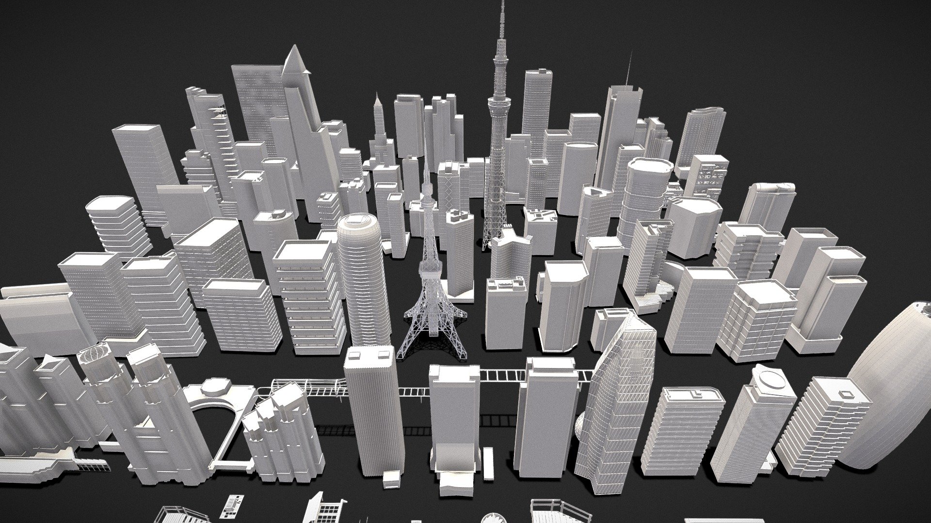 100+ Unique Building Kitbash Bundle VOL2 Buy Royalty Free 3D model