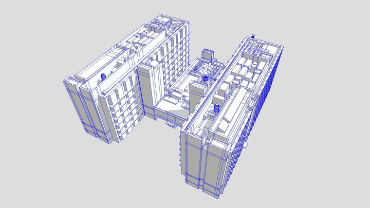 Building J/K/L, AGU Sagamihara Campus (LOD2-3) 3D Model