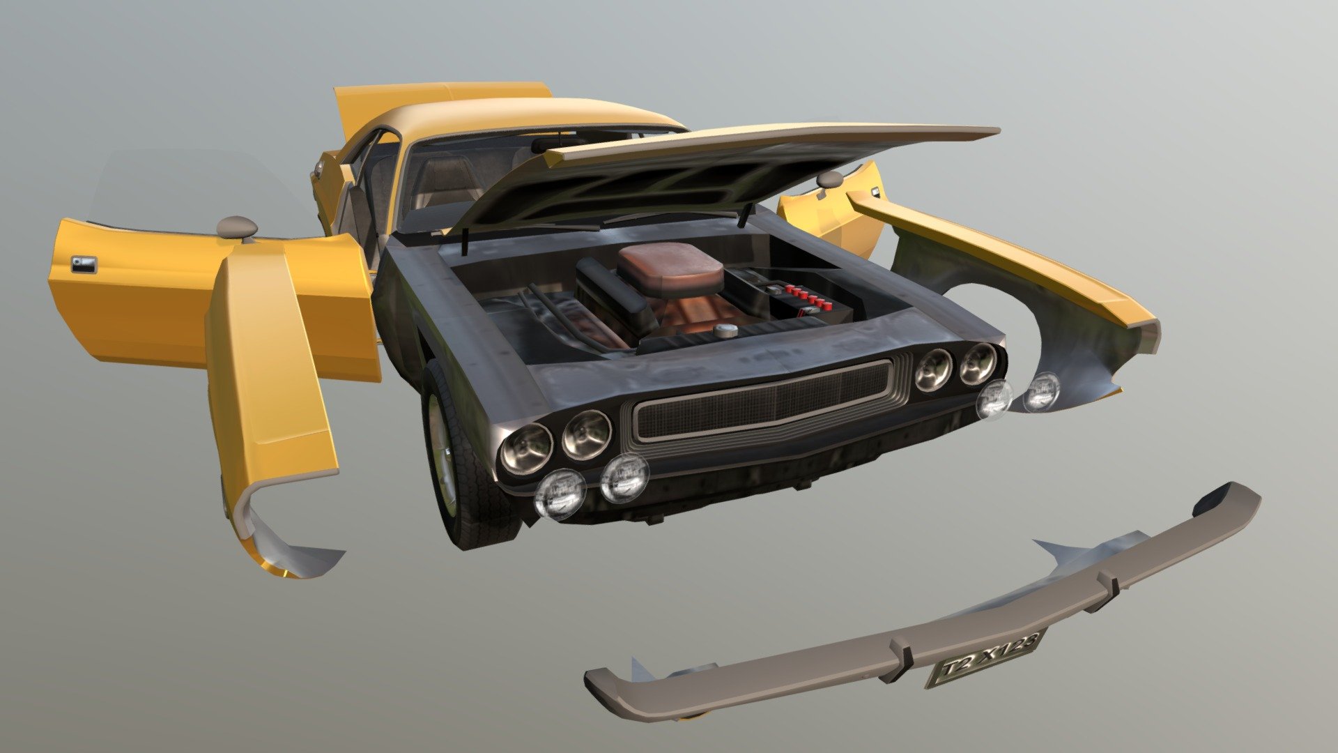 Real Car 11 Separated Parts - 3D model by Maker Games Studios ...