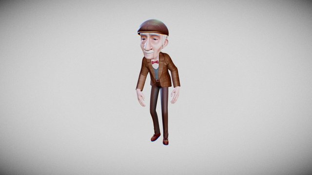 Grandpa Walking 3D Model
