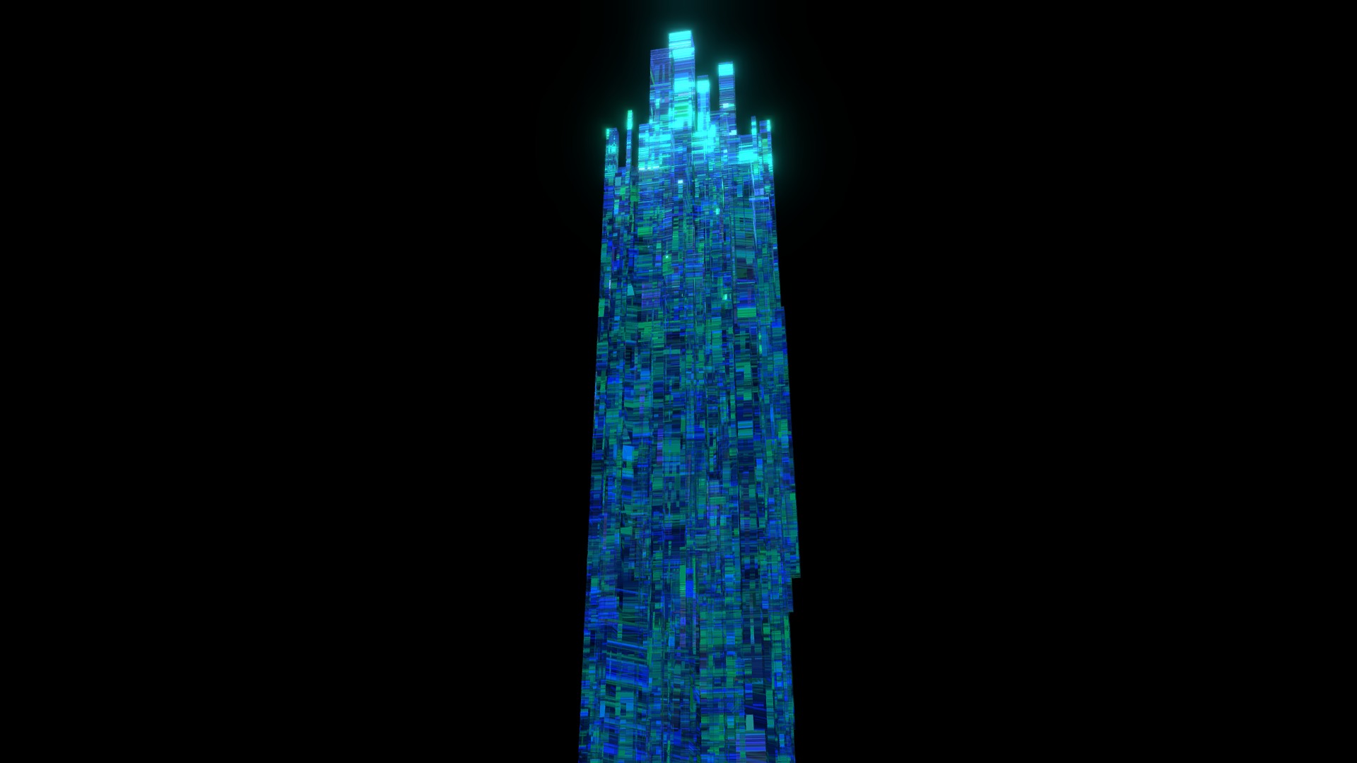 3D model Sci fi Skyscrapers 2 - This is a 3D model of the Sci fi Skyscrapers 2. The 3D model is about a tall building with many windows.
