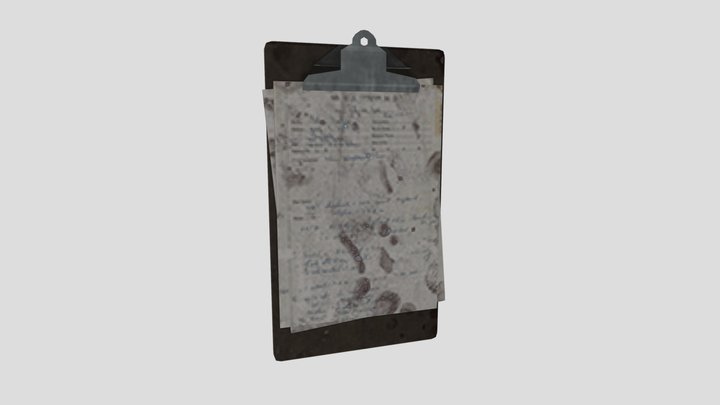 PS1 Style Patient Sheet With Clipboard 3D Model