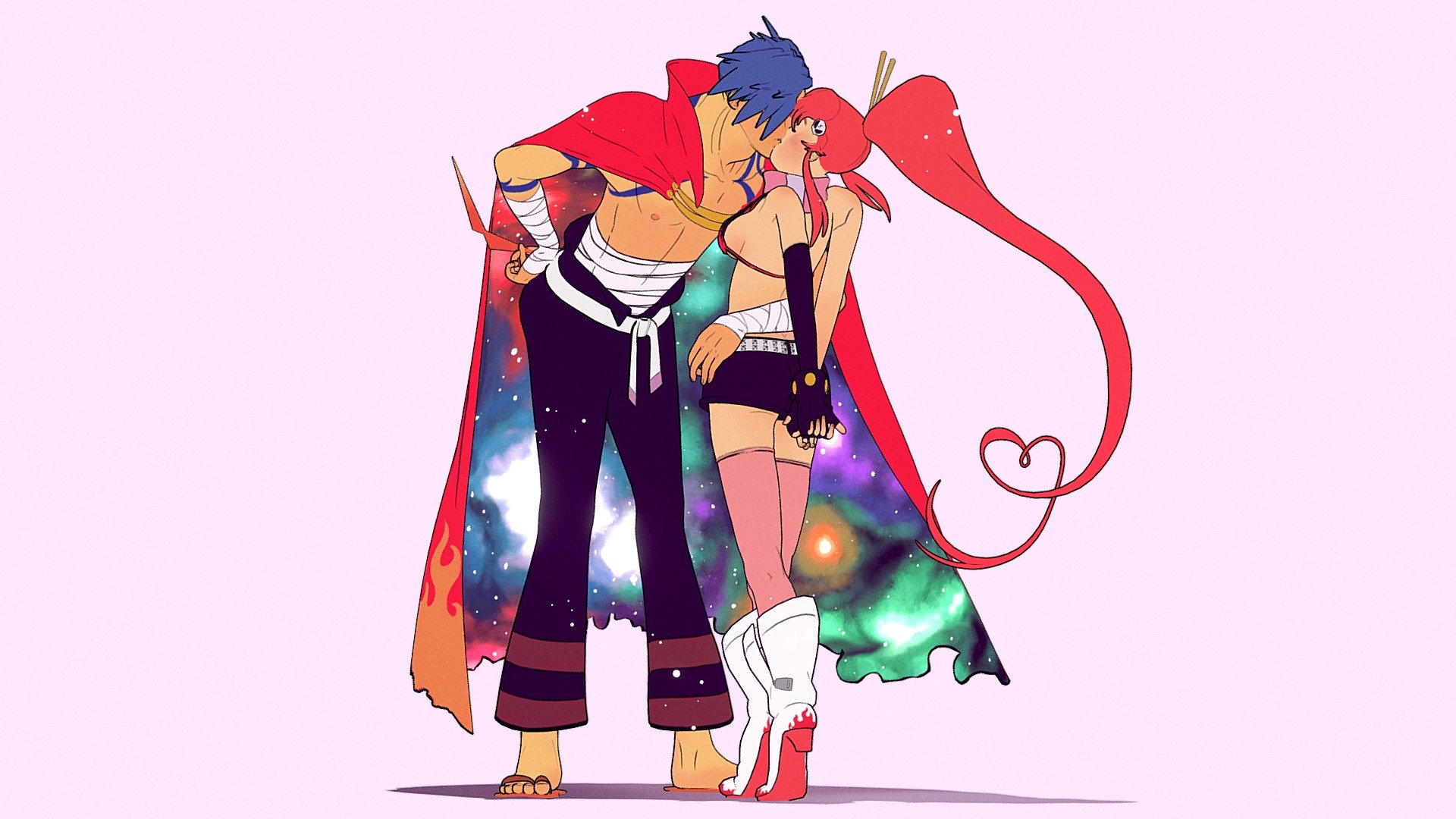 Tengen Toppa Gurren Lagann Yoko Littner and Kamina 