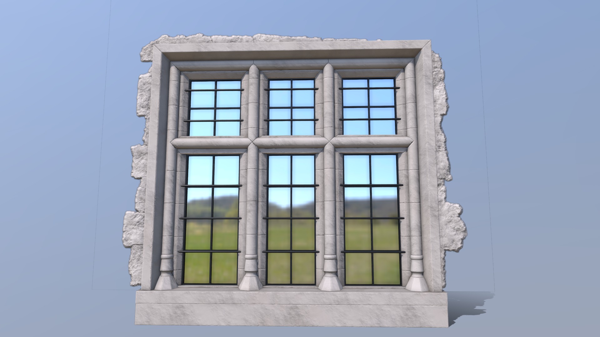 3D model Window - This is a 3D model of the Window. The 3D model is about a window with a statue in the middle.