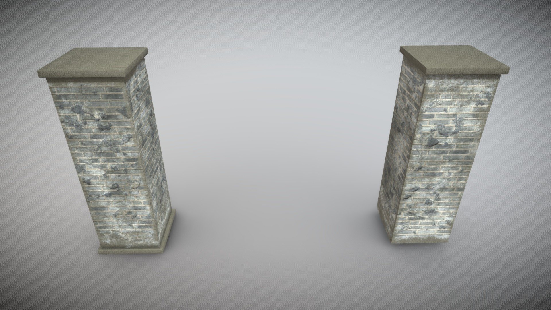 Old Brick Columns Low-Poly