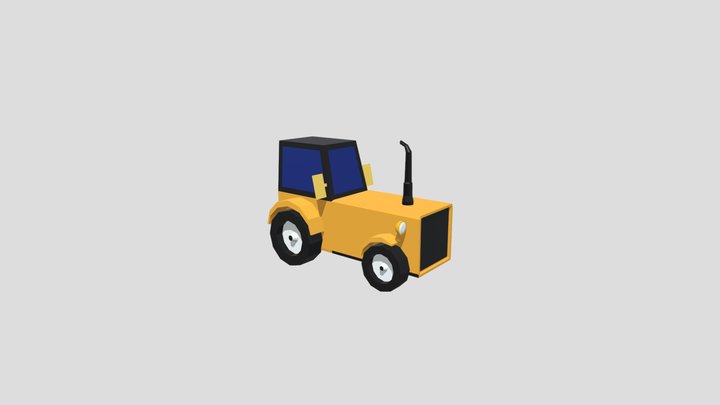 Low Poly Tractor 3D Model