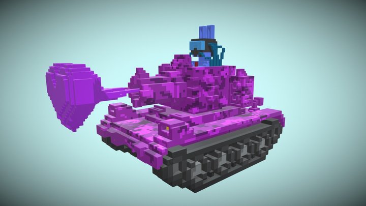 Voxel Tank Rabbit 3D Model