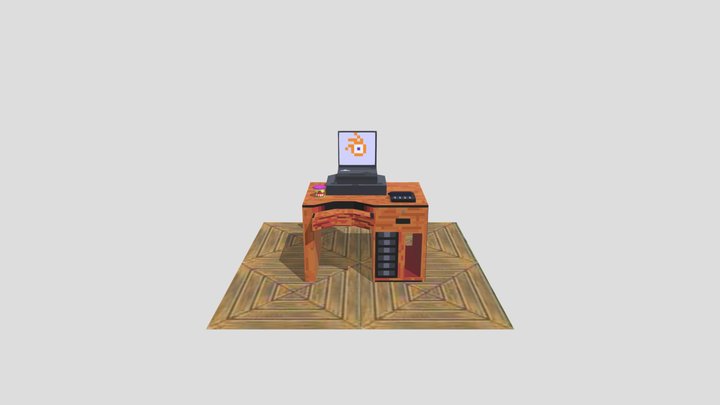 My own desktop on pixel art style 3D Model