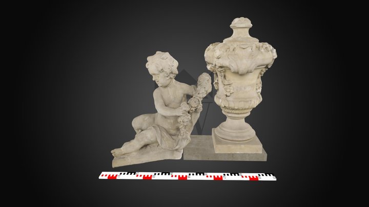 Putto with a vase  - 3D model
