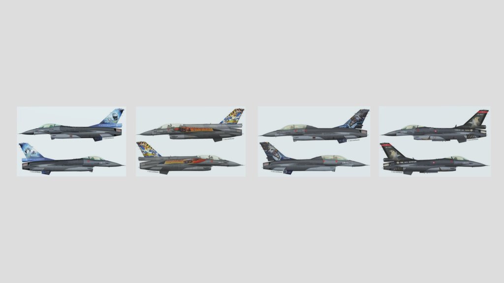 F-16 avatar object design templates.
