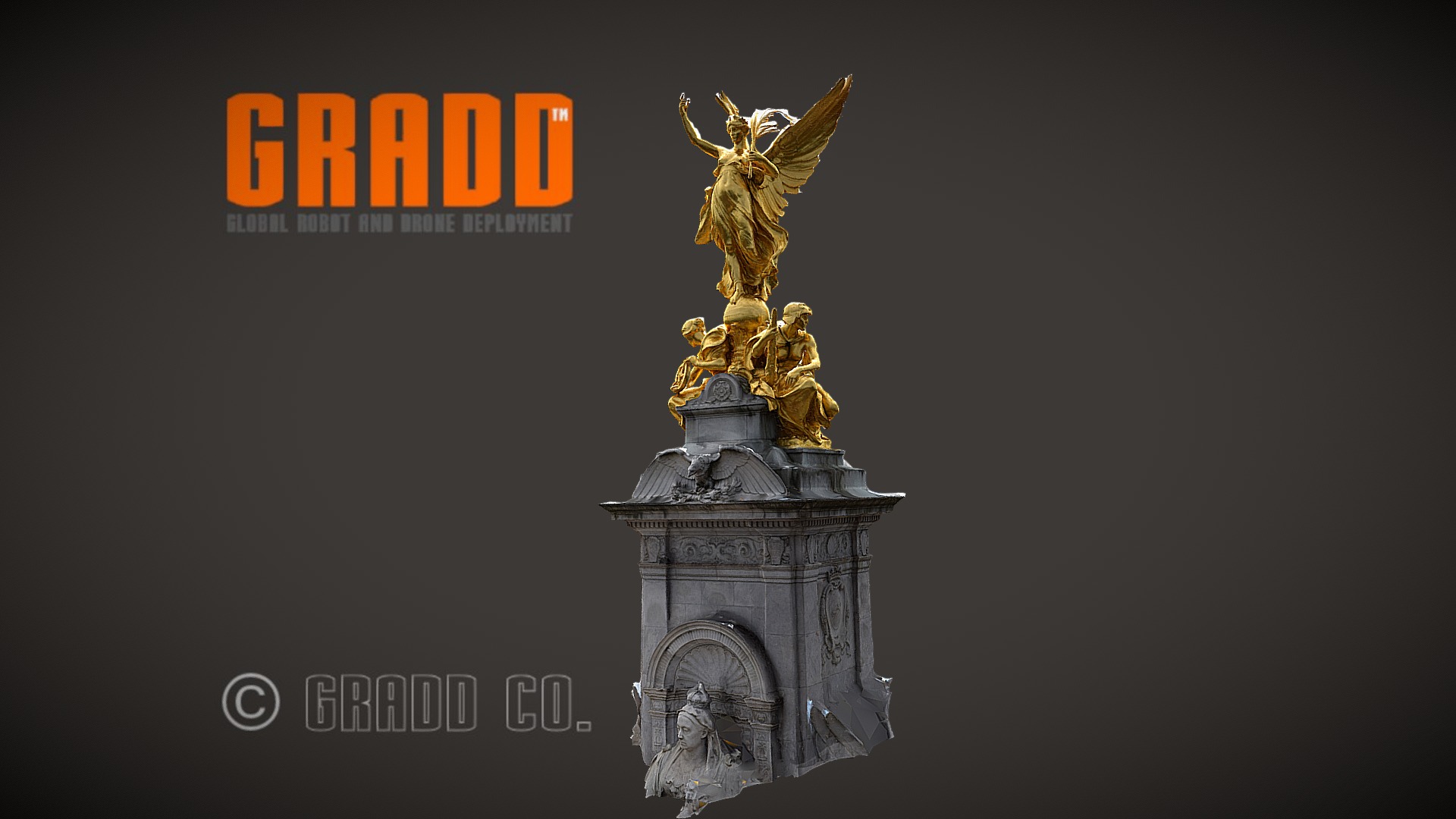3D model GRADD 3D Model of Victoria Memorial, London, UK - This is a 3D model of the GRADD 3D Model of Victoria Memorial, London, UK. The 3D model is about text.