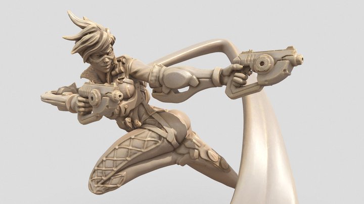 3D Printable Overwatch - Tracer Full Figure by Printed Obsession