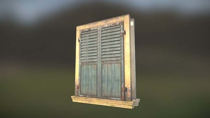 Old Window low poly 3K challenge [animated] 3D Model