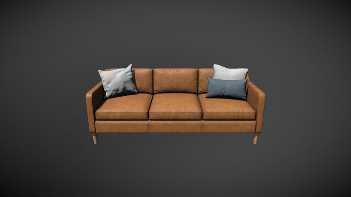 Hamilton Leather Sofa 3D Model