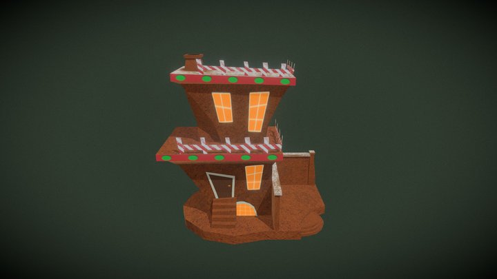 Tim Burton style Gingerbread house 3D Model