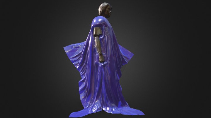 Blue Fancy Avant Garde dress 3D Model
