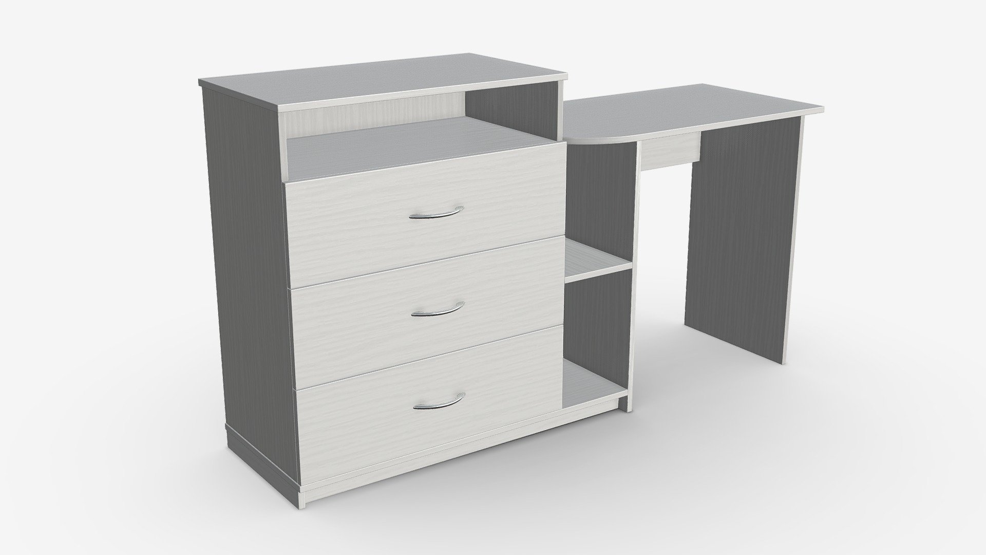 Media Dresser and Desk Combo Buy Royalty Free 3D model by HQ3DMOD