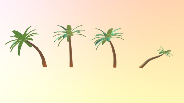 Low poly Palm tree 3D Model
