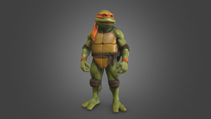 TMNT Michael Angelo High  From 1990 Retro Movie 3D Model