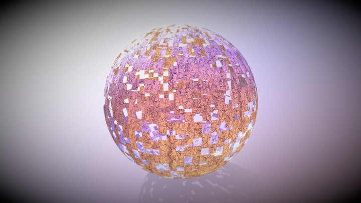 Sphere 1m avec craquelure 3D Model
