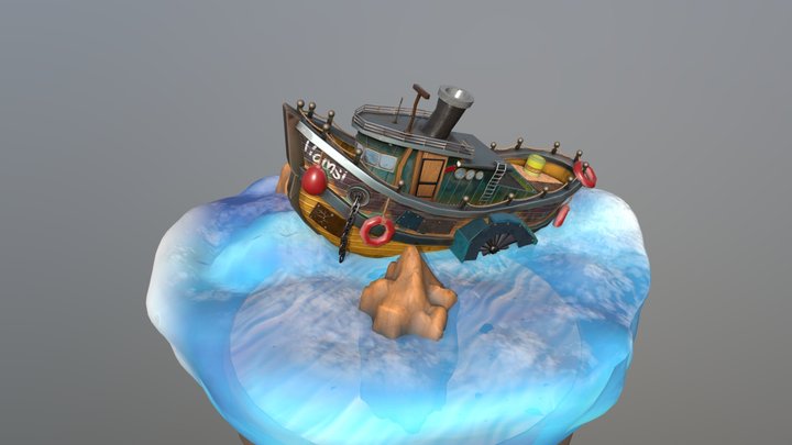 Stylized Ship Hamsi 3D Model