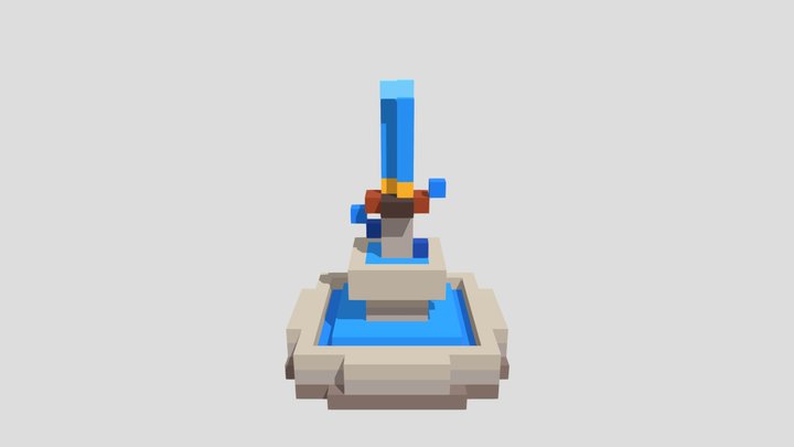 Roman Fountain - Voxel 32x32 (Animated) – Kostenloses 3D-Modell STL