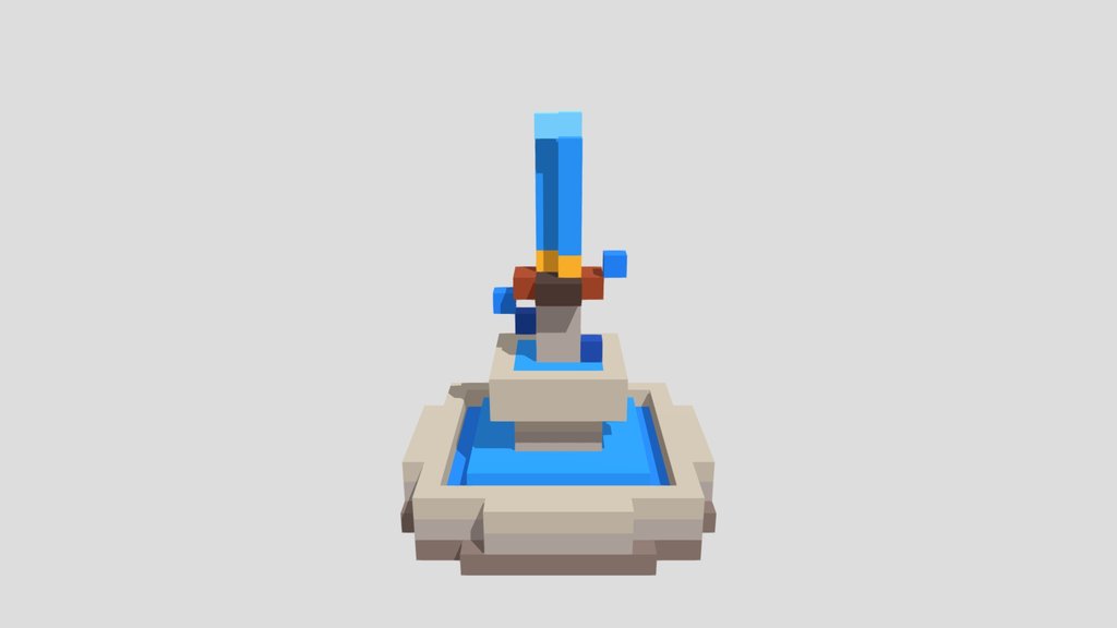 Roman Fountain - Voxel 32x32 (Animated)