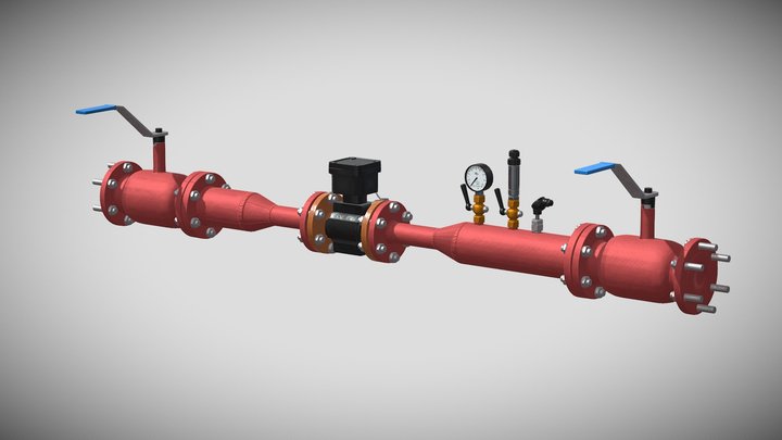 Узел учета тепловой энергии_п одающий трубопровод 3D Model