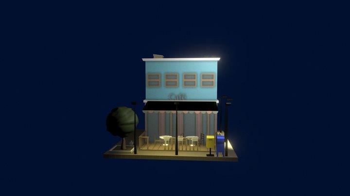 CAFÉ | Low Poly 3D Model