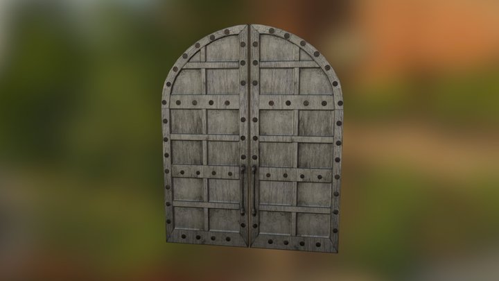 Medieval Double Door 3D Model