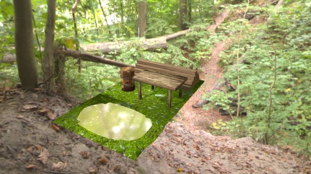 Swampy Pond + Logger Camp 3D Model