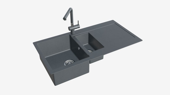 Kitchen Sink Faucet 11 black onyx 3D Model