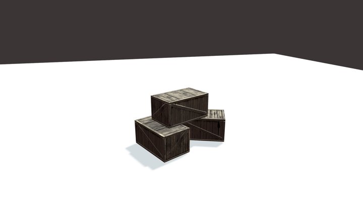 Wooden Boxes 3D Model