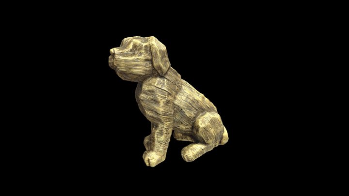 Wood dog art piece 3D Model
