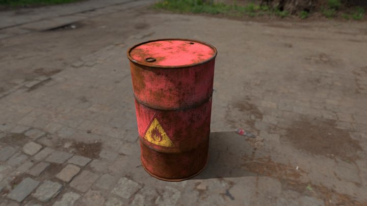 old red barrel 3D Model